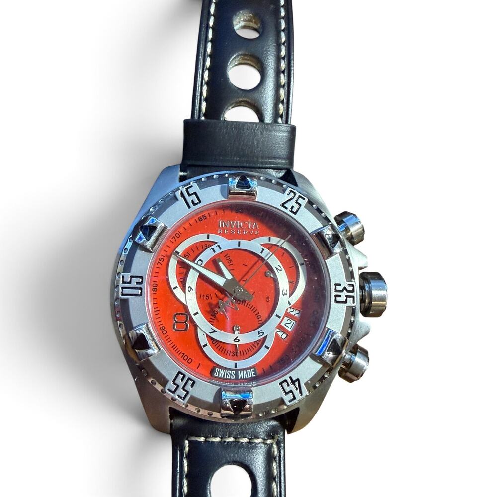 Invicta 6967 Reserve 52mm Gen III Quartz Chronograph Watch Red Silver